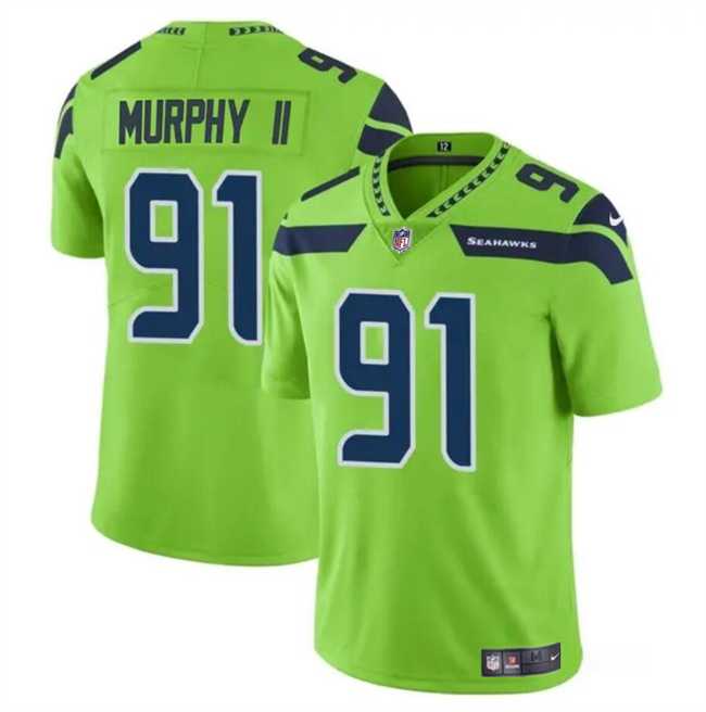 Men & Women & Youth Seattle Seahawks #91 Byron Murphy II Green 2024 Draft Vapor Limited Stitched Jersey->seattle seahawks->NFL Jersey
